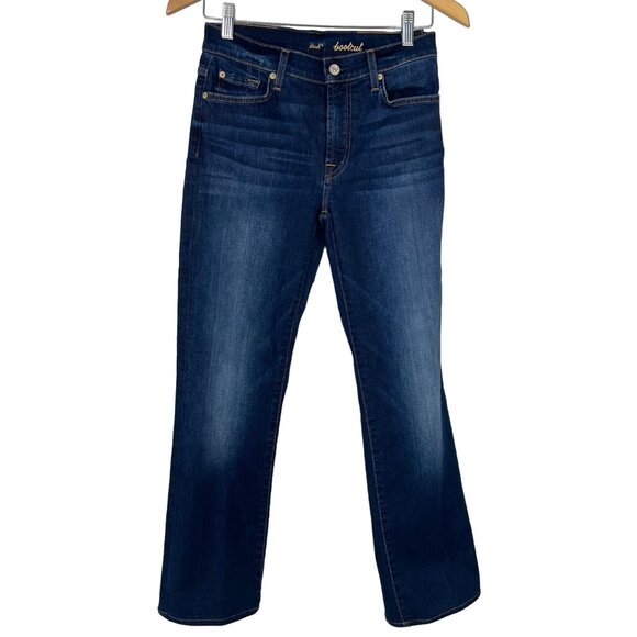7 For All Mankind Jeans Size 28 Bootcut Straight Stretch Denim Dark Wash - Picture 1 of 6